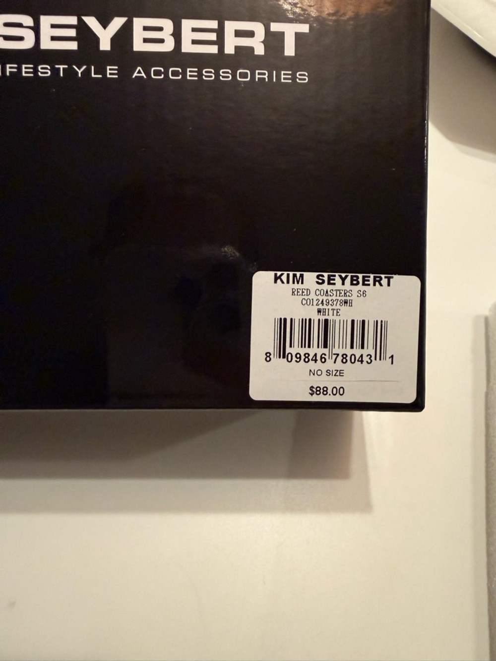 Kim Seybert White Reed Coaster Set of 6 - Picture 2 of 7